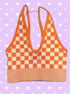 Garage Orange/White Checkered Tank Top